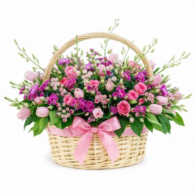 Корзина с цветами «Элегантная простота»