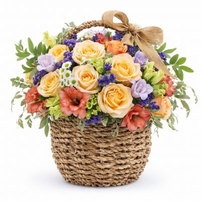 Корзина с цветами «Нектарные аккорды»
