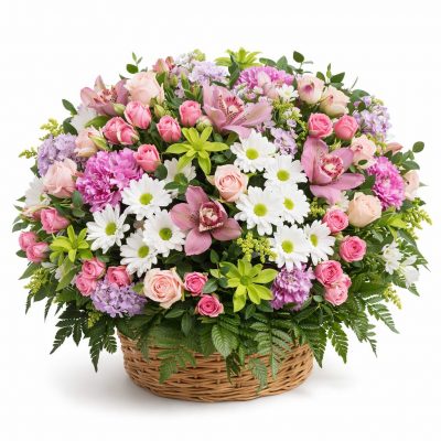 Корзина с цветами «Нежный эхо»