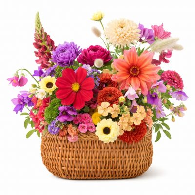 Корзина с цветами «Осенние узоры»