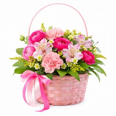 Корзина с цветами «Цветочный оазис»