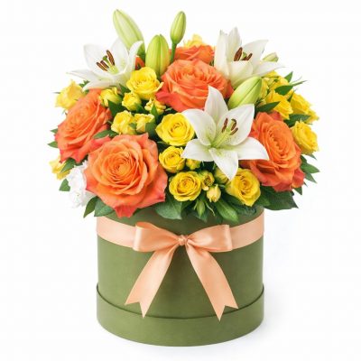 Цветы в коробке «Капельки утра»