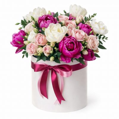 Цветы в коробке «Коктейль впечатлений»