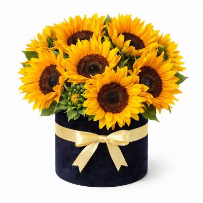 Цветы в коробке «Яркий день»